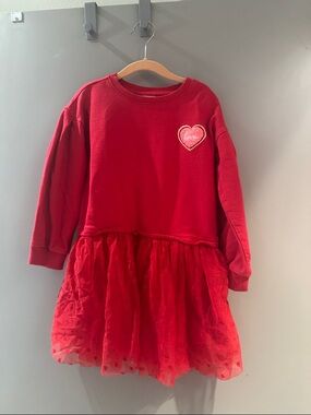 Janie and Jack Red Heart Tulle Dress
